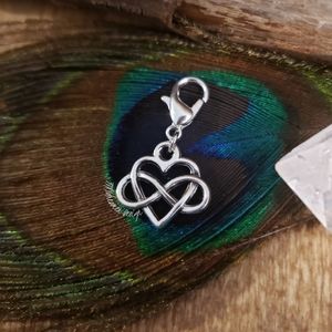 5/$25 Infinity Heart Charm for Bracelet~Celtic Bag Clip~Zipper~Cat Collar~LOVE~